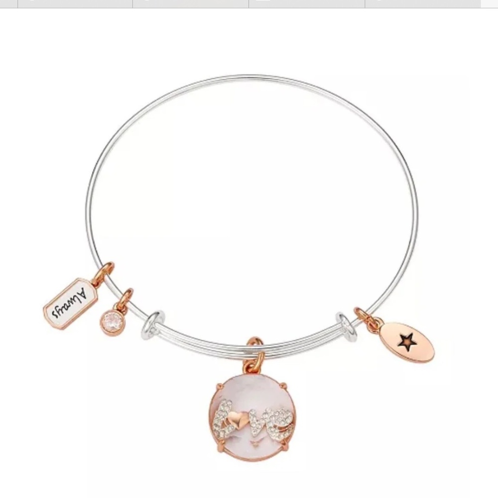 Unwritten Always Love Stainless Steel 14k Gold Plated Adjustable Bracelet NWT